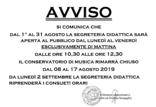avviso chiusura